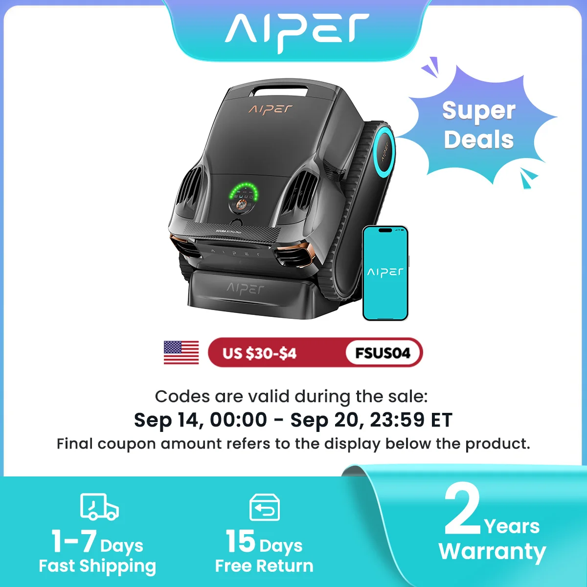 Refurbished Refurbished Aiper Scuba X1 Pro Max Pool Robot Vacuum & Robotic Pool Skimmer with 8,500 GPH Suction, Pool Mapping, 3μm Ultra-fine Filtration, Smart Surface Parking, for All Inground Pools - Aliexpress Deal
