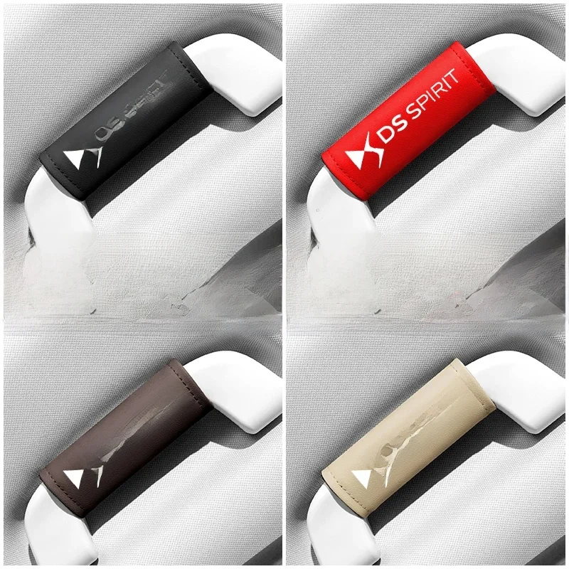 Juste de protection en cuir pour poignée de porte de voiture, gants de nervure d'accoudoir de toit, cristaux, DS3, DS 3, 2009 ~ 2019, 2011 ~ 2021, accessoires de voiture, 1PC