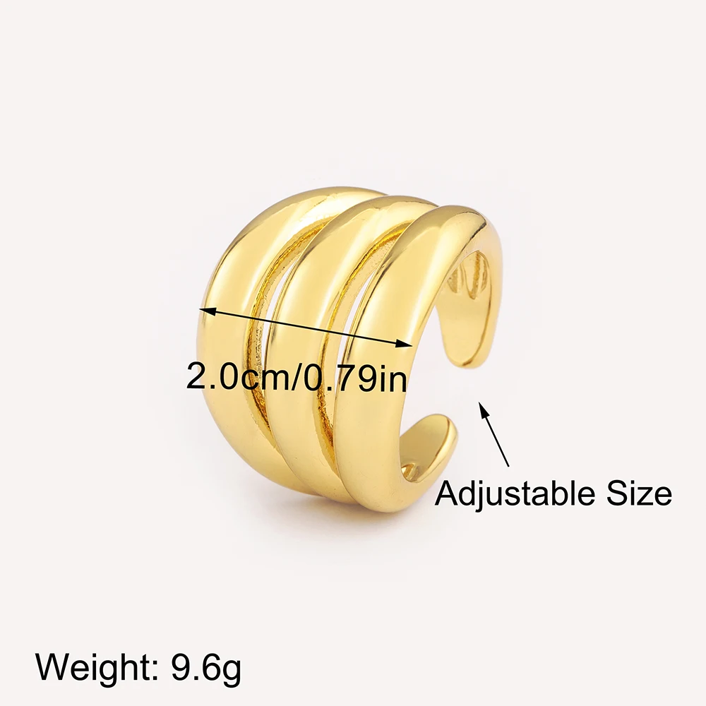 Nidin New Popular Hollow Design Multilayer Charm Open Rings Adjustable For Women Men Vintage Finger Jewelry Wedding Party Gifts