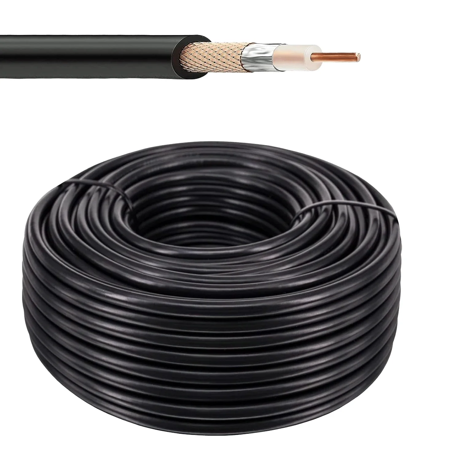 10M 20M 50M RG58 50-3 Kabel koncentryczny goła miedź niskie straty 50 Ohm Kabel koncentryczny RF Pigtail Złącze przewodu RF do SMA BNC N UHF TNC — zdjęcie 2