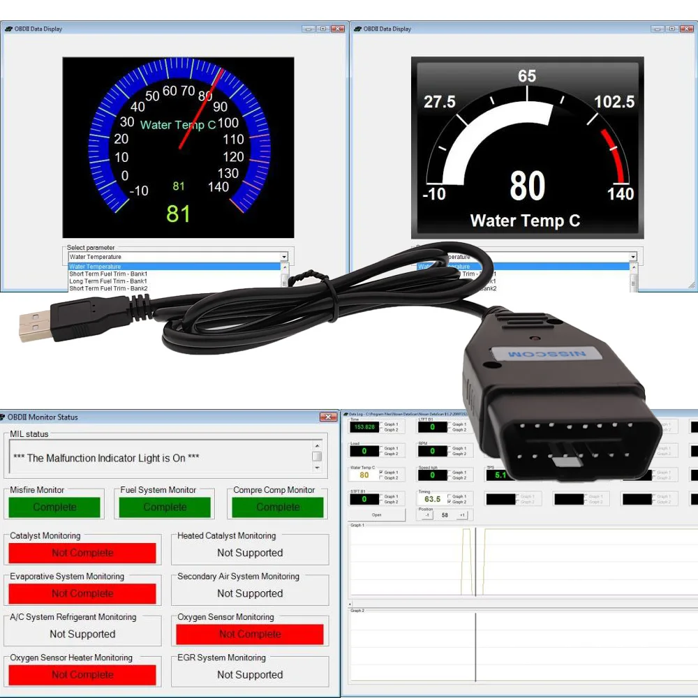 ITCARDIAG NISSCOM-Outil de diagnostic pour Nissan et MF iti OBD2, clé antidémarrage, Cristal du capteur d\'angle de braquage, prise en charge ABS,