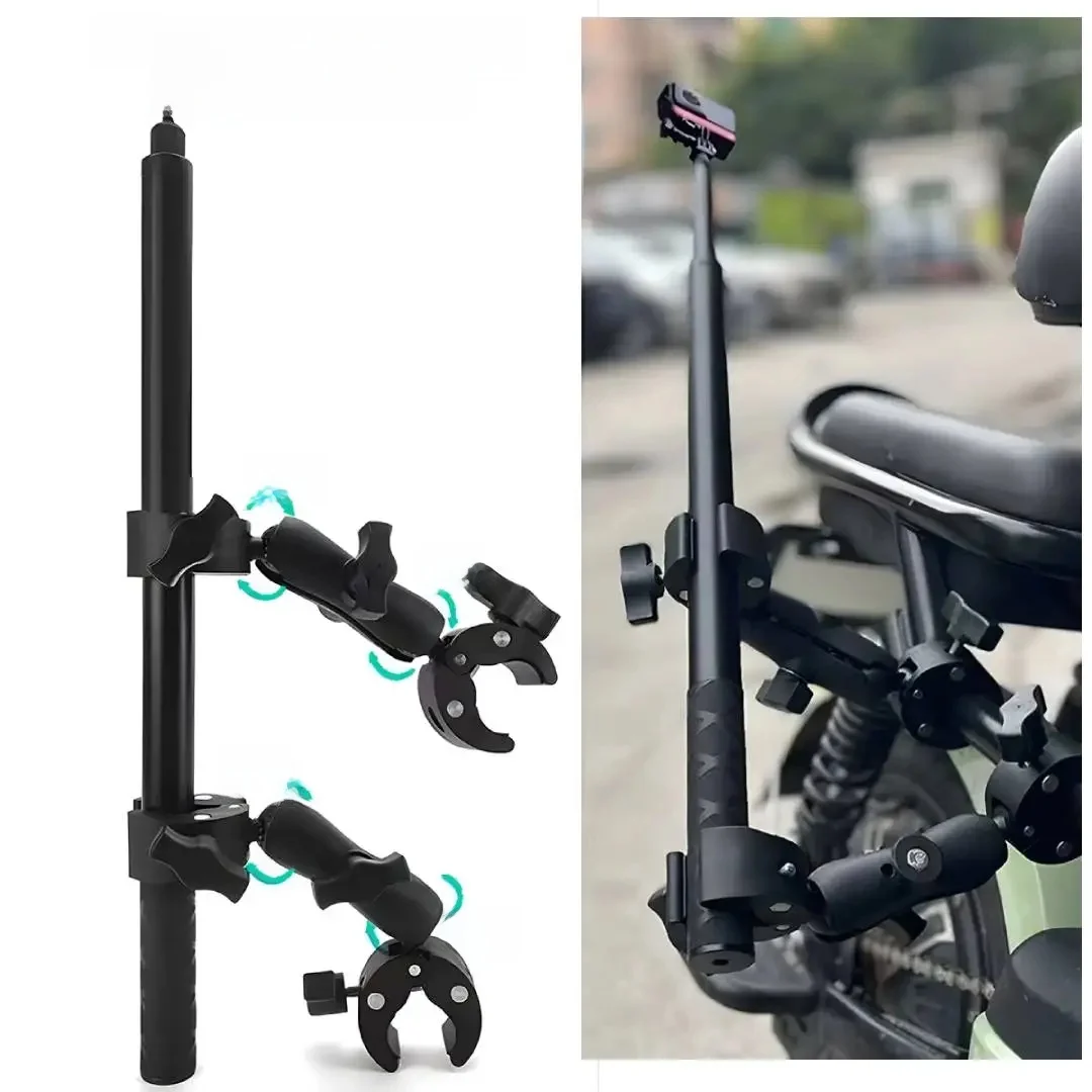 AliExpress HONGDAK Double Head Clamp Kit For Insta360 One X2 X3 Motorcycle Bicycle Double Clip Bracket for GoPro 11 10 9 Action Camera Accessories