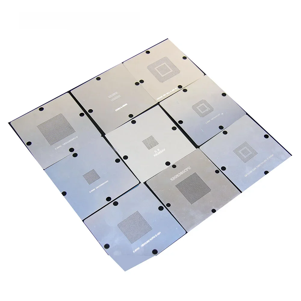 9 sztuk/partia XBOX360 CPU GPU szablony 80*80/90*90mm BGA Reballing Station konsola do gier BGA IC Reballing naprawy — zdjęcie 2
