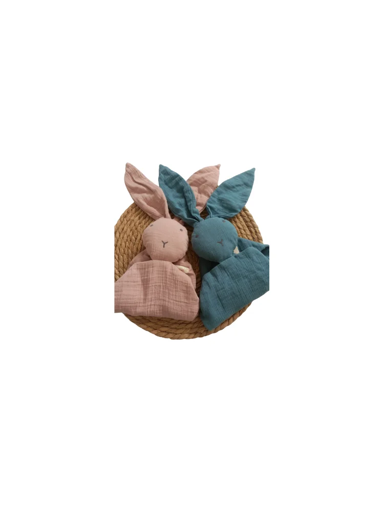 Muslin Sleep Friend 4 Months Two-Ply Toy For Babies And Soothing Pink Blue Soft Light Quality Healthy Rabbit Figure