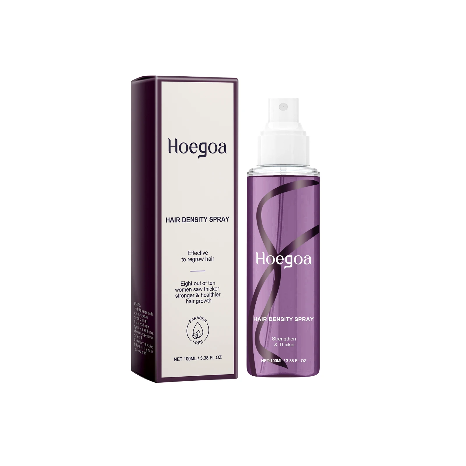 Hoegoa Hair Density Spray Effective Regrow Hair for Women & Men Saw Thicker Stronger Hair Growth Nourishing Hair Care Spray