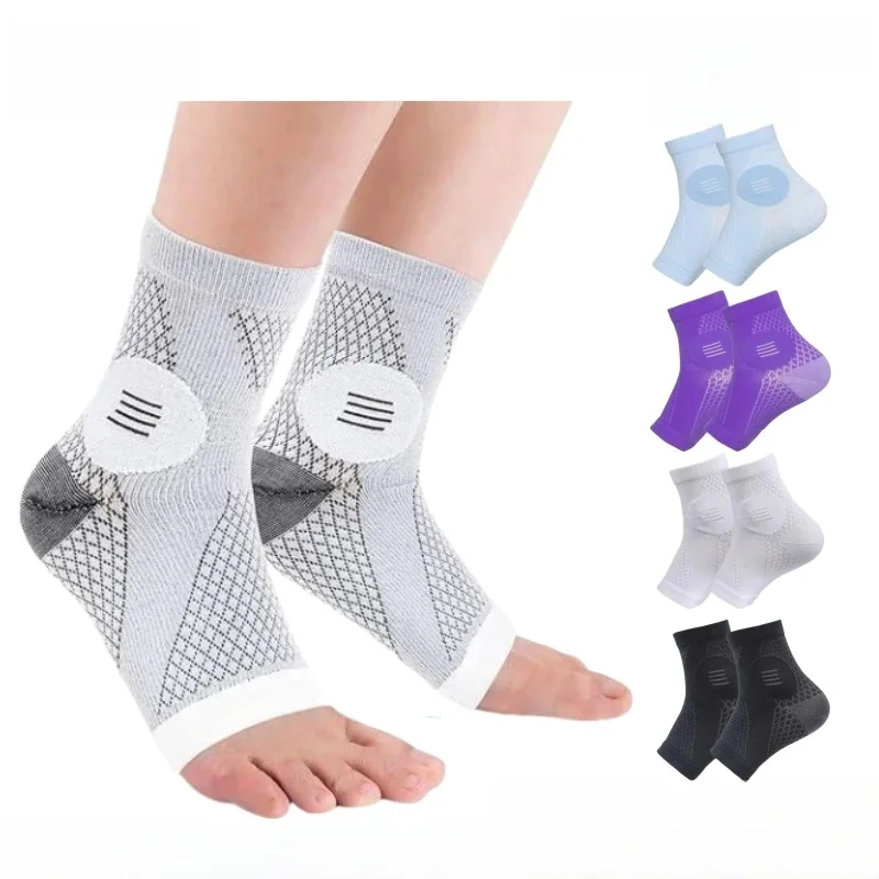 1 paire de chaussettes de neuropathie-thérapie de neurite périphérique Compression diabétique bout ouvert manchons de pied pour la goutte à la cheville, la douleur nerveuse