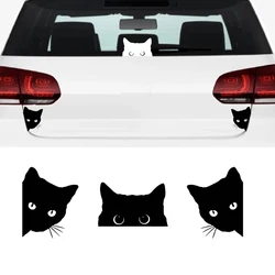 Peeking Cat Vinyl Sticker Car Bumper Window Decals , Funny Cute Cat Peekers Decal Laptop Phone Decorative Removable Stickers