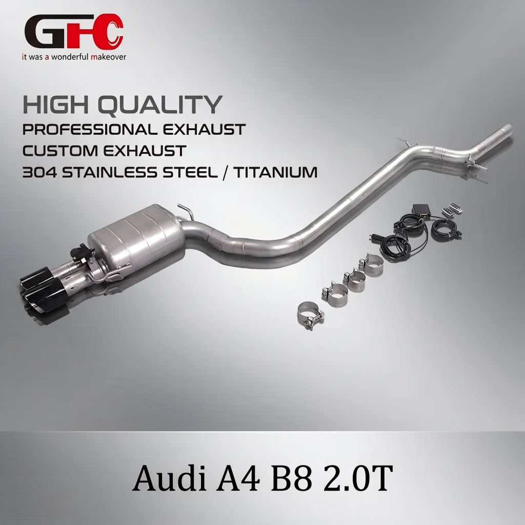 Specifically for Audi A4 B8 2.0T High Performance GFC performance exhaust HKG single muffler valve control dual tips