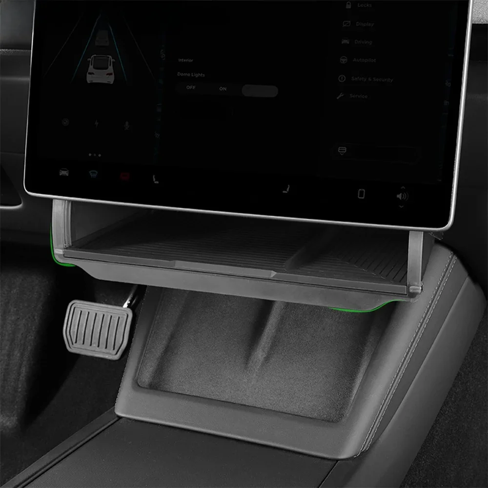 Dla Tesla Model Y Juniper Ukryty schowek pod ekranem Model 3/Y 2021-2025 Za ekranem Organizer do przechowywania konsoli środkowej — zdjęcie 2