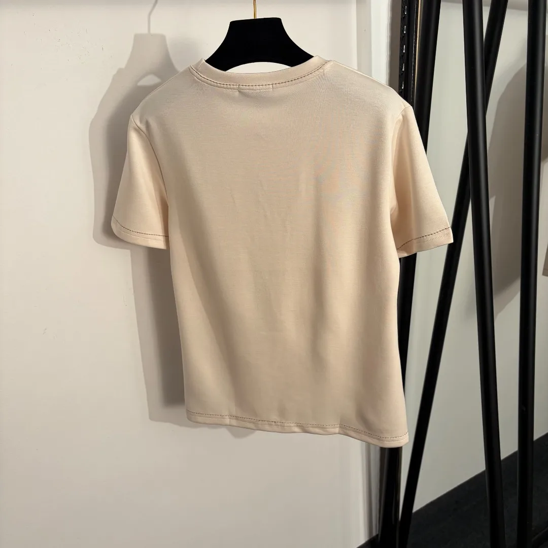 

2026 New Spring and Summer Embroidered Letter Short-Sleeve T-Shirt + Elastic Waist Casual Pants