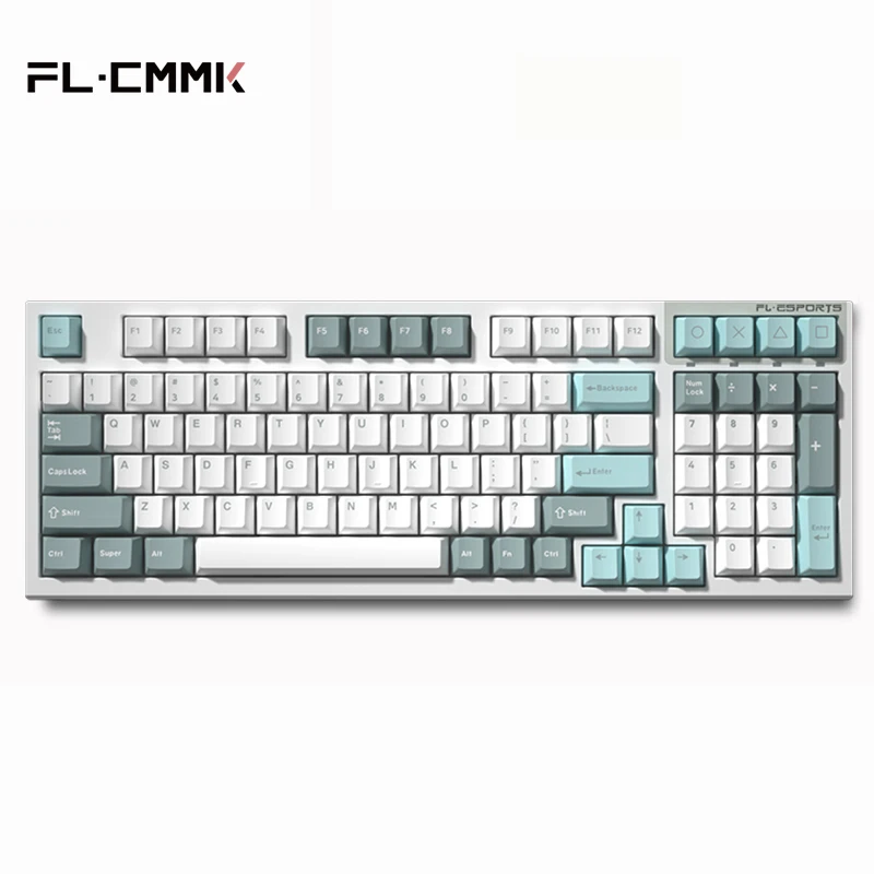 FL·ESPORTS FL980 Keyboard 98-Key Wired Bluetooth 2.4G Wireless RGB Mechanical Keyboard Full-key Swappable Game Office Equipment