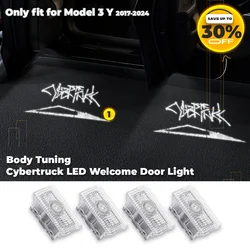 Cybertruck LED Door lights for Tesla Model 3/Y 2017-2024 Welcome lights Atmosphere lights Plaid spotlights replace accessories