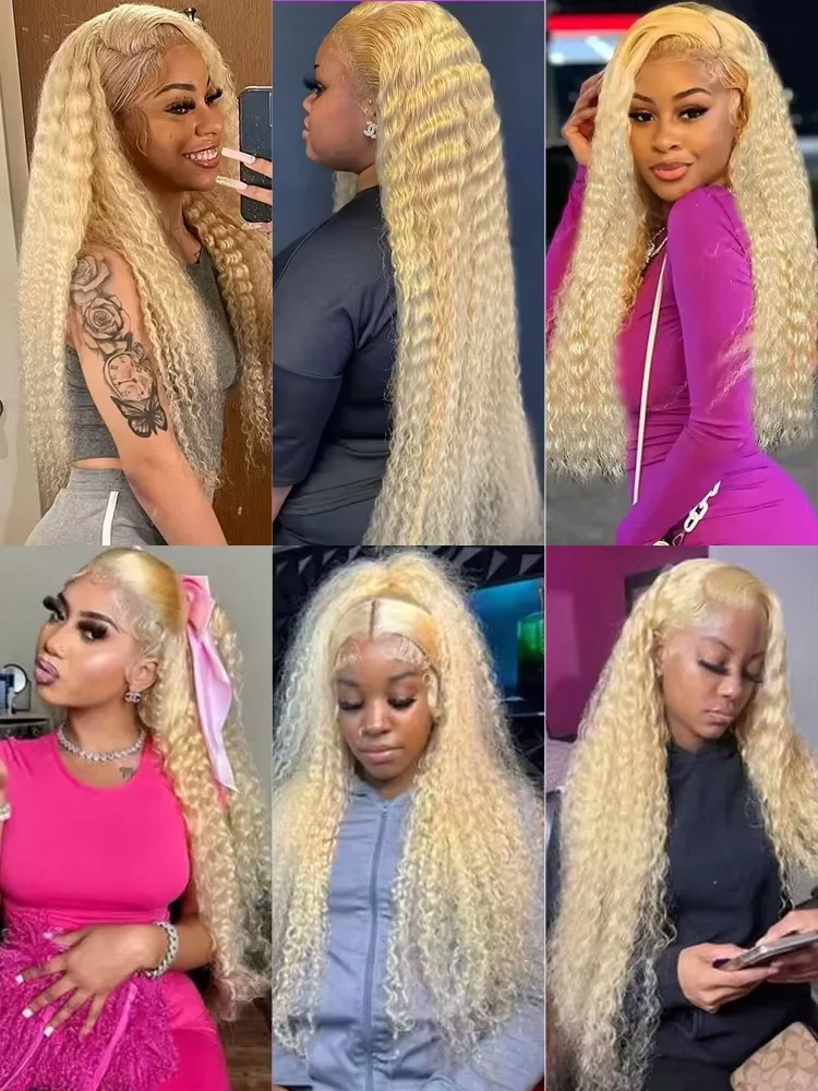 34 дюйма 613 Медовый Блондин Вьющийся 13x4 HD Парик Фронта Шнурка Человеческих Волос Бразильские Цветные 13x4 Парики Фронта Шнурка Для Женщин 200% Плотность