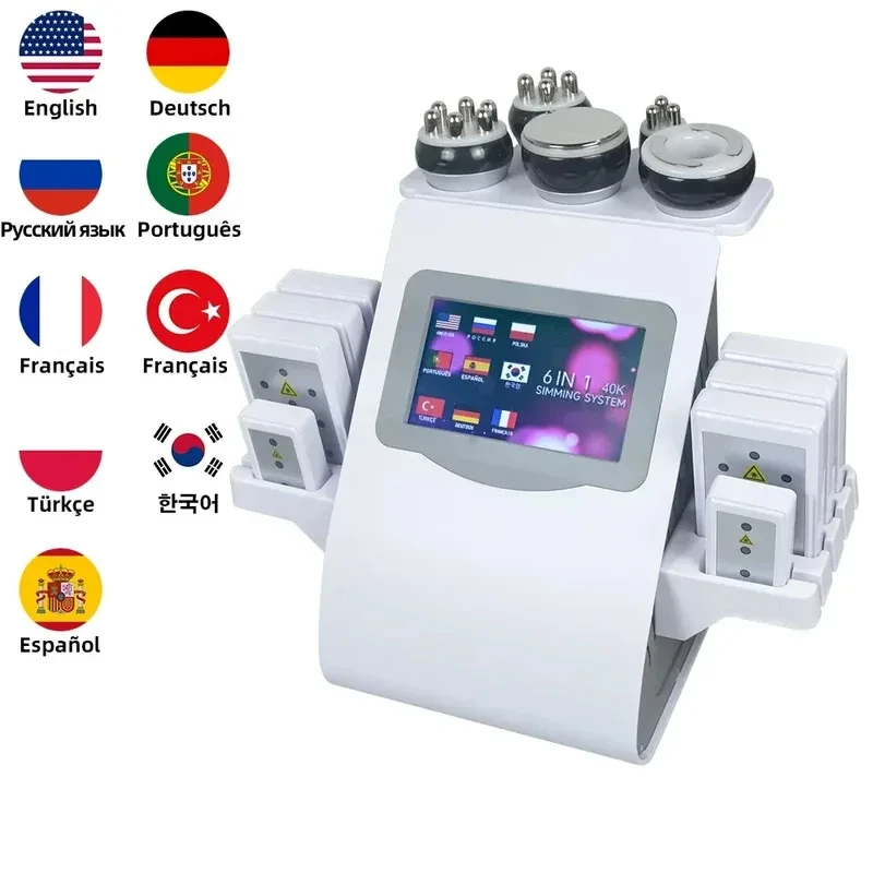2025 Ultrasonic Cavitation 40k Vacuum System Machine 6 in 1 Slimming Face Lifting Cellulite Reduction Massage Body Shaping Fat