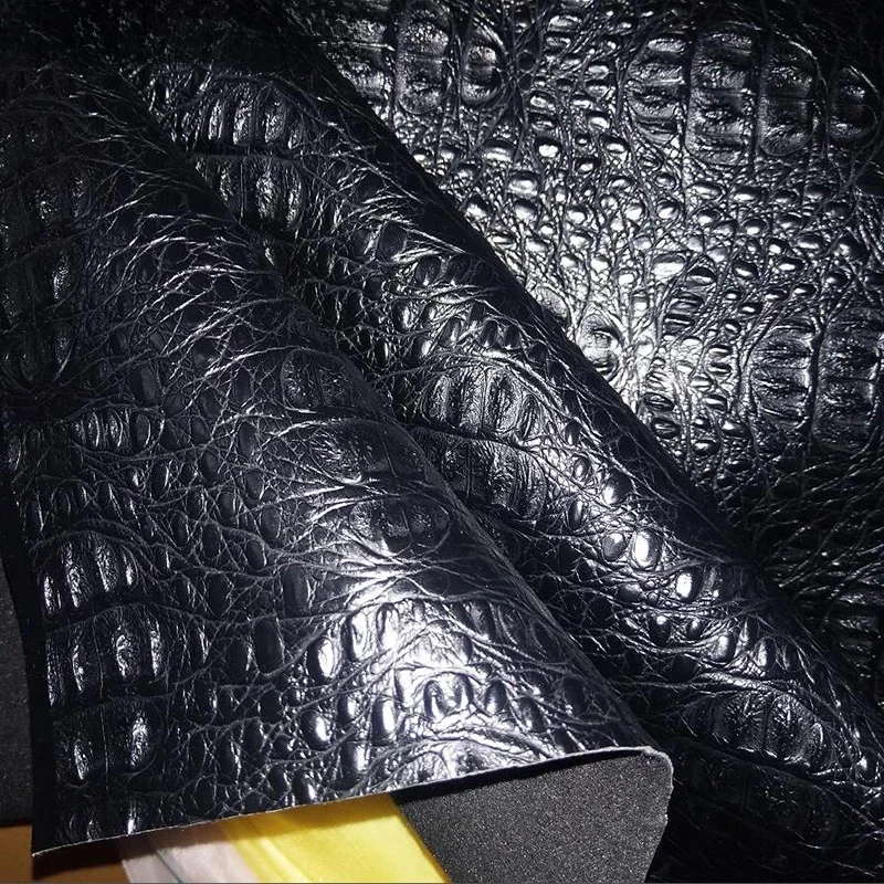 Dobra jakość, czarny krokodyl Faux PU skórzany materiał, gruby, PU sztuczna skóra, szycie, materiał torby dla majsterkowiczów, 69*50cm 1 szt. — zdjęcie 2