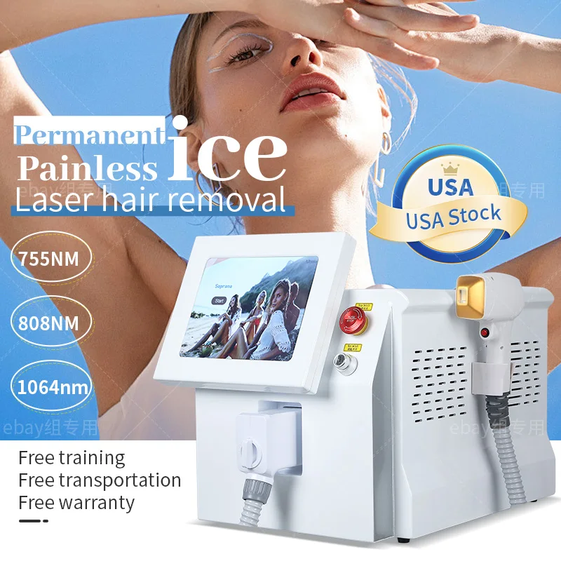 

808nm Diode Laser Hair Removal Epilator Professional Diode Ice Titanium Laser Body 2024 Portable 808nm Hair Removal Machine