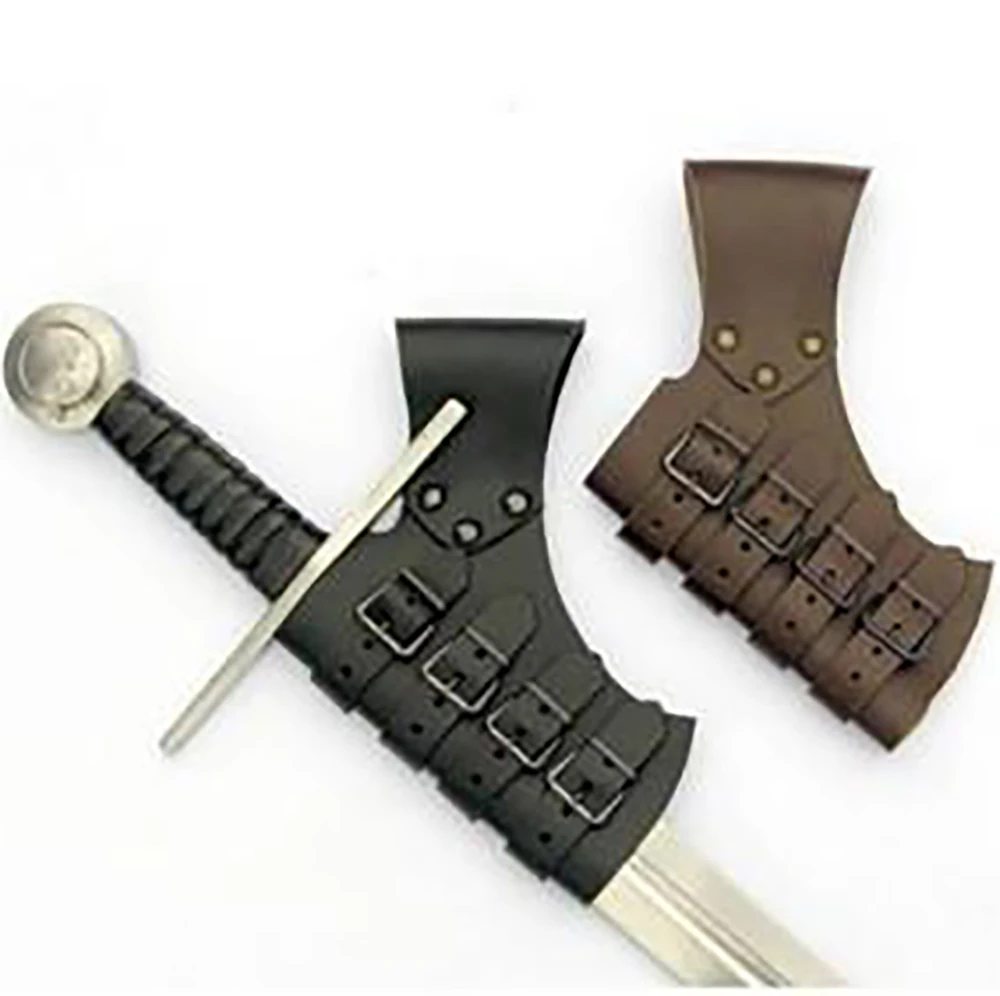 Medieval Viking Warrior Armor PU Leather Sword Belt Waist Sheath Scabbard Black Brown Rapier Buckle Strap Women Men Cosplay Larp