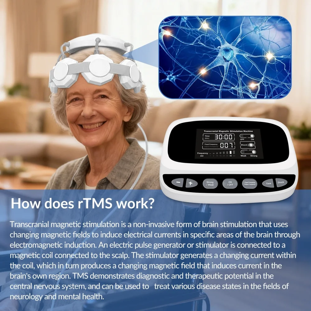 Frovab RTMS Non‑Invasive Brain Stimulation Instrument for Massage Relaxation Parkinson Stroke PTSD Insomnia Anxiety Neurological Rehabilitation