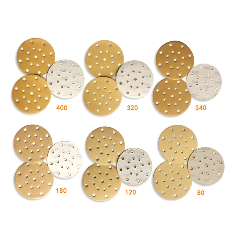 80-600 Grit Hook and Loop amplas Disc 150MM basah & kering amplas 17 lubang