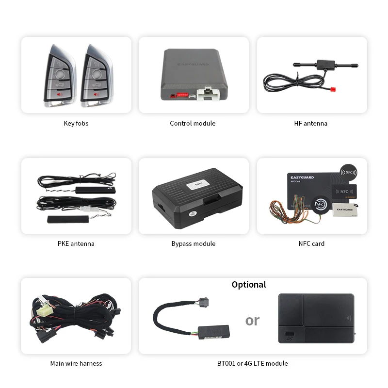 EASYGUARD CAN BUS PKE Remote Starter Kit Fit for BMW E81,E82,E87,E88,E90,E91,E92,E93,E60,E61,E62,E63 E64 E84 E70 E89