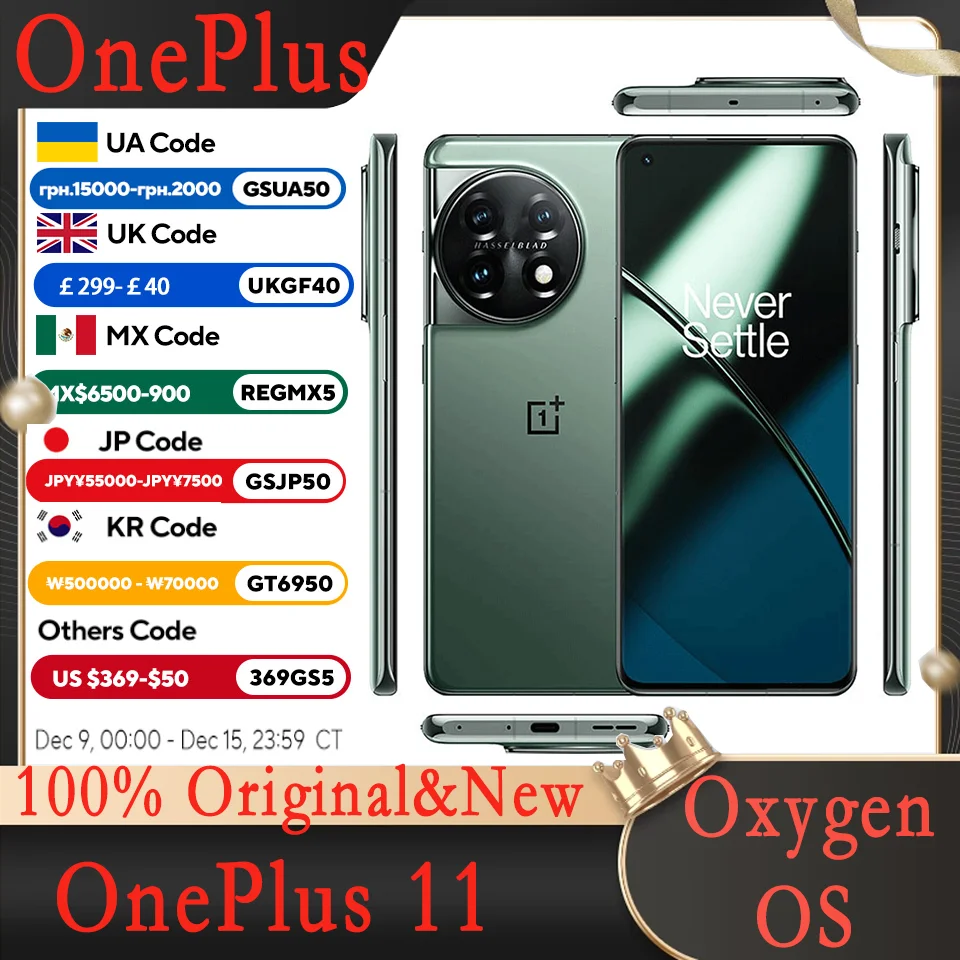 Oneplus-teléfono móvil Oneplus 11, Smartphone Original de 6,7 pulgadas, Snapdragon 8 Gen, 50MP, Bluetooth 5,3, NFC, 16GB de RAM, 256GB de ROM