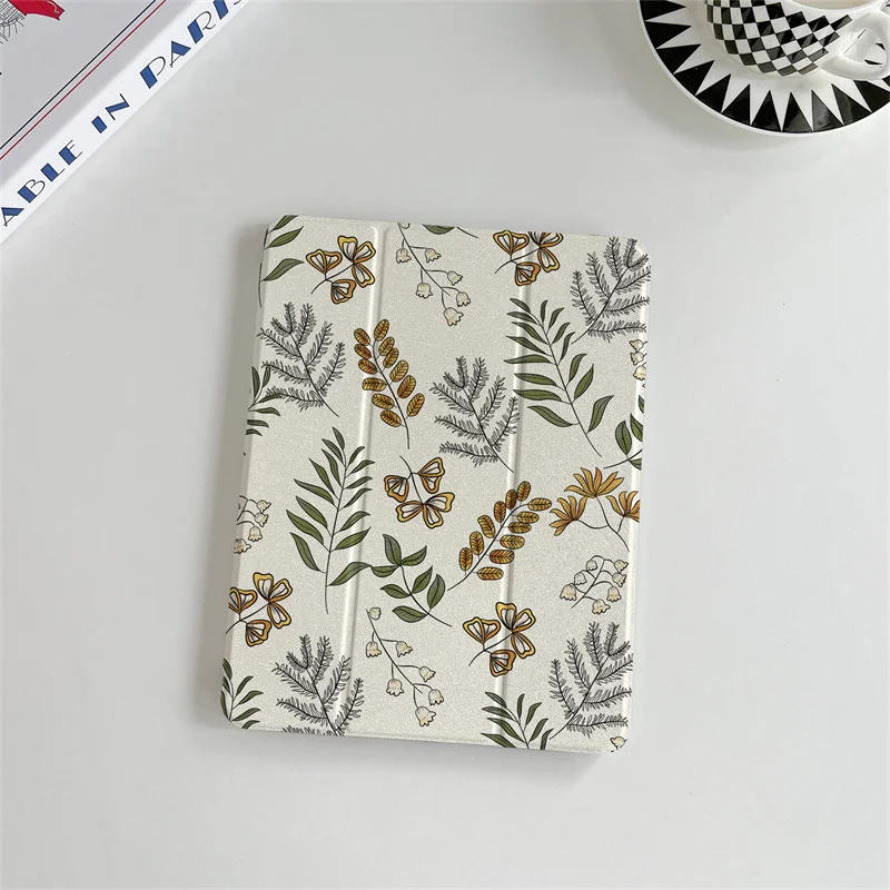 Plant flower leaf tablet Case for iPad Pro 11 inch Air 2024 iPad Air 4 5 10.9 10th 6 7 8 9 10.2 9.7-inch Air3 10.5 mini 6 5 4