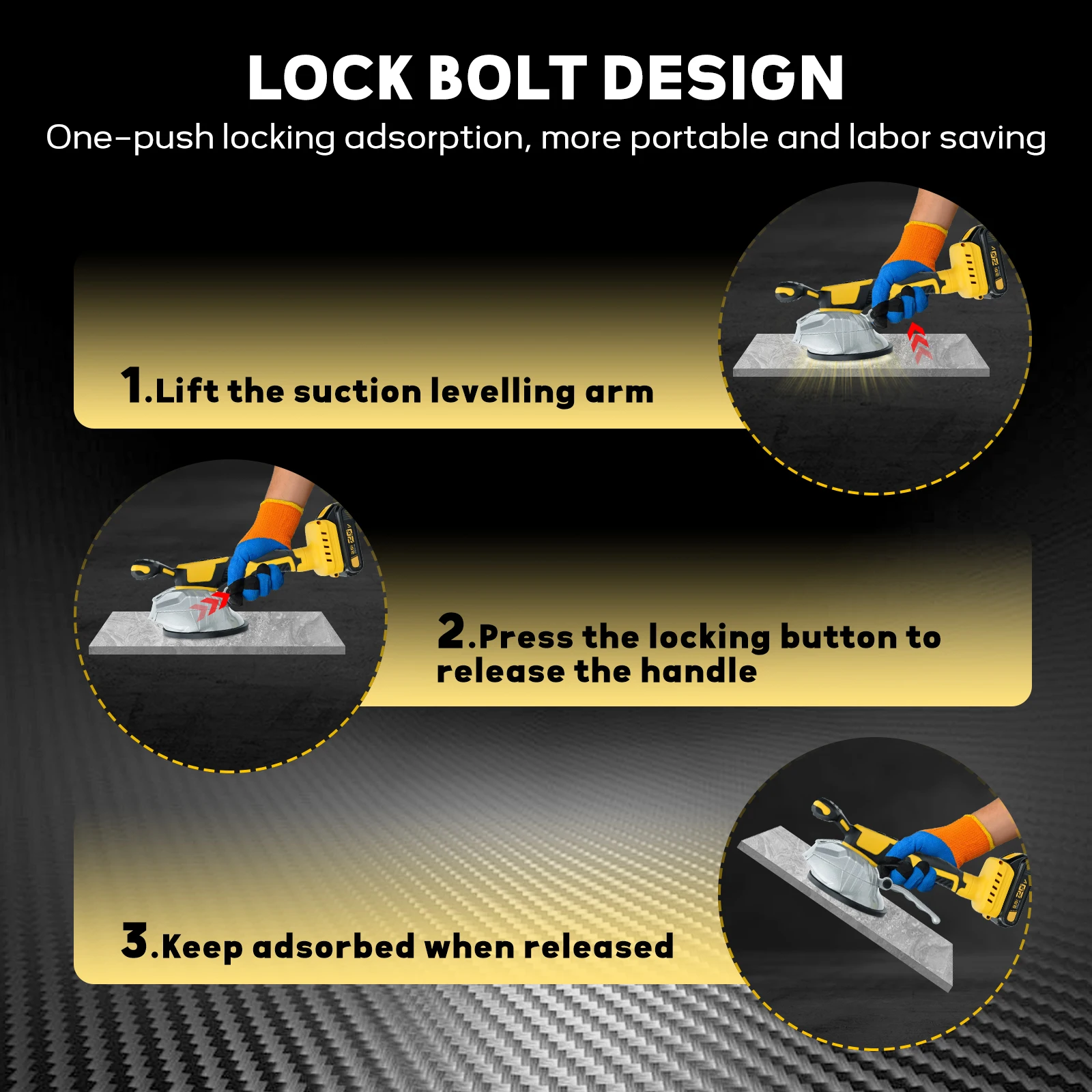 Cordless Tile Vibration Leveling Machine Digital Display 8 Adjustable Speed Tiler Vibrator Tool for Dewalt Battery (No Battery)