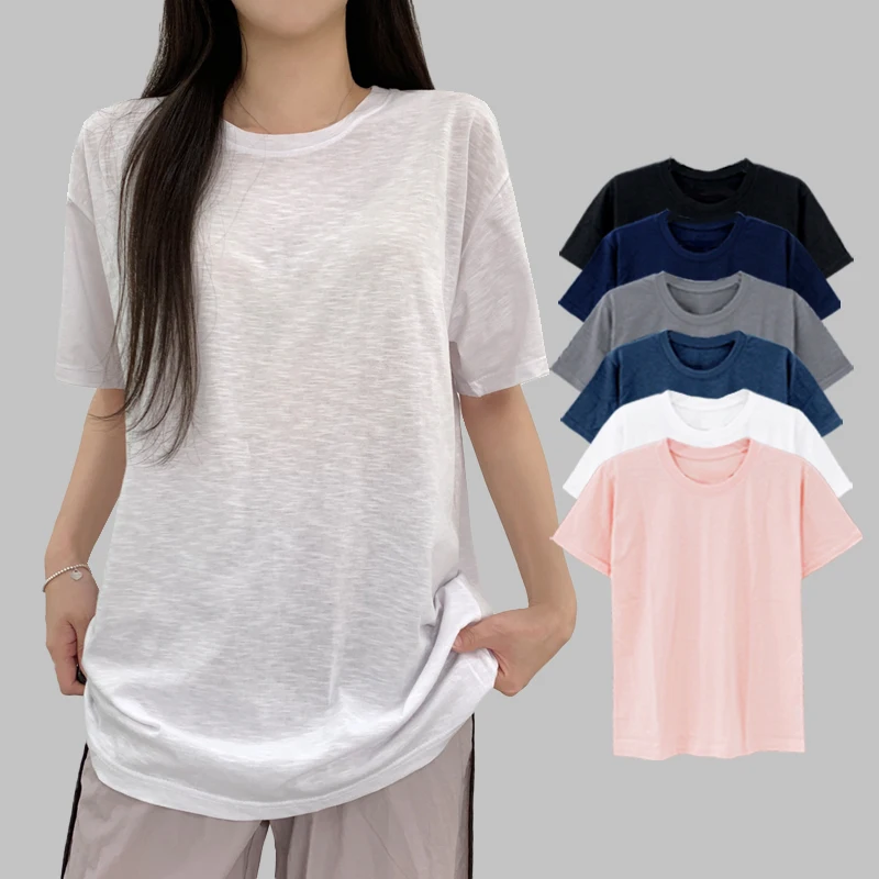 [Nie] Uned Round Neck Slab Summer Cool Half-sleeved Round Muziness T-Shirt (S~ 3XL)