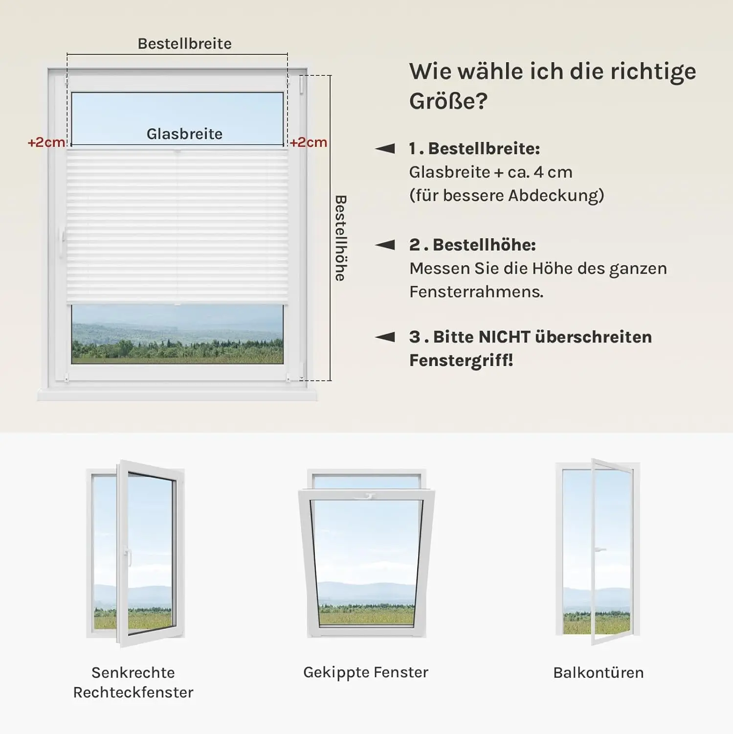 WOLTU Plissee-Rollo Klemmfix ohne Bohren, faltbar, Easyfix, geklemmtes Rollo, blickdichter Sichtschutz für Fenster und Türen – Detail 3