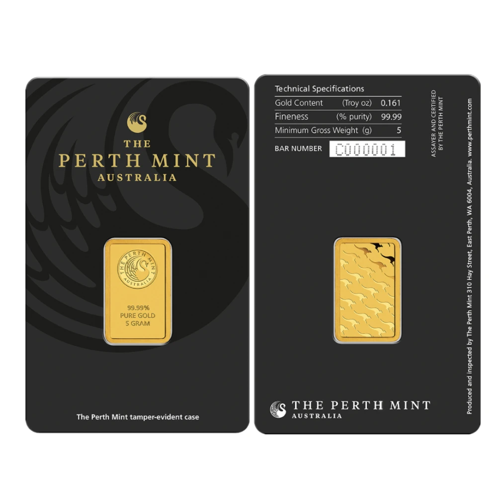 Australië Gold Bar-serie zegelverpakking met een onafhankelijk serienummer Messing kern Fake Gold Block Craft Collection Gift