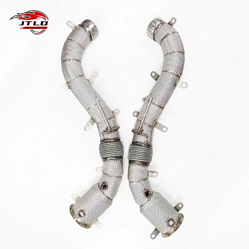 

JTLD 304 Stainless Steel Catless Exhaust Downpipe for McLaren600LT 650S 570S Test Pipes Down Pipes with Heat Shield