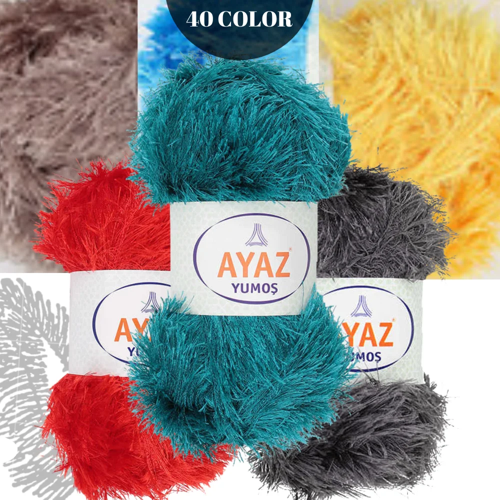 Eyelash Fur Yarn Faux Fiber (100 gr)-(140m)-Cardigan-Shawl-Booties-Spring-Summer-Winter-Autumn-Beret-Floor Mat-Fringed Carpet-Soft-Fantasy-Enjoyable-Made In Turkey