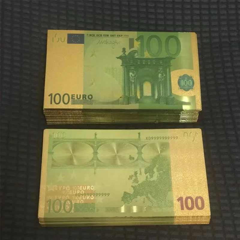 5~100pcs Fake Money 100 Euro Fake Euro Bill European Banknote 100 Euro Gold Banknotes for Business Gifts Collection