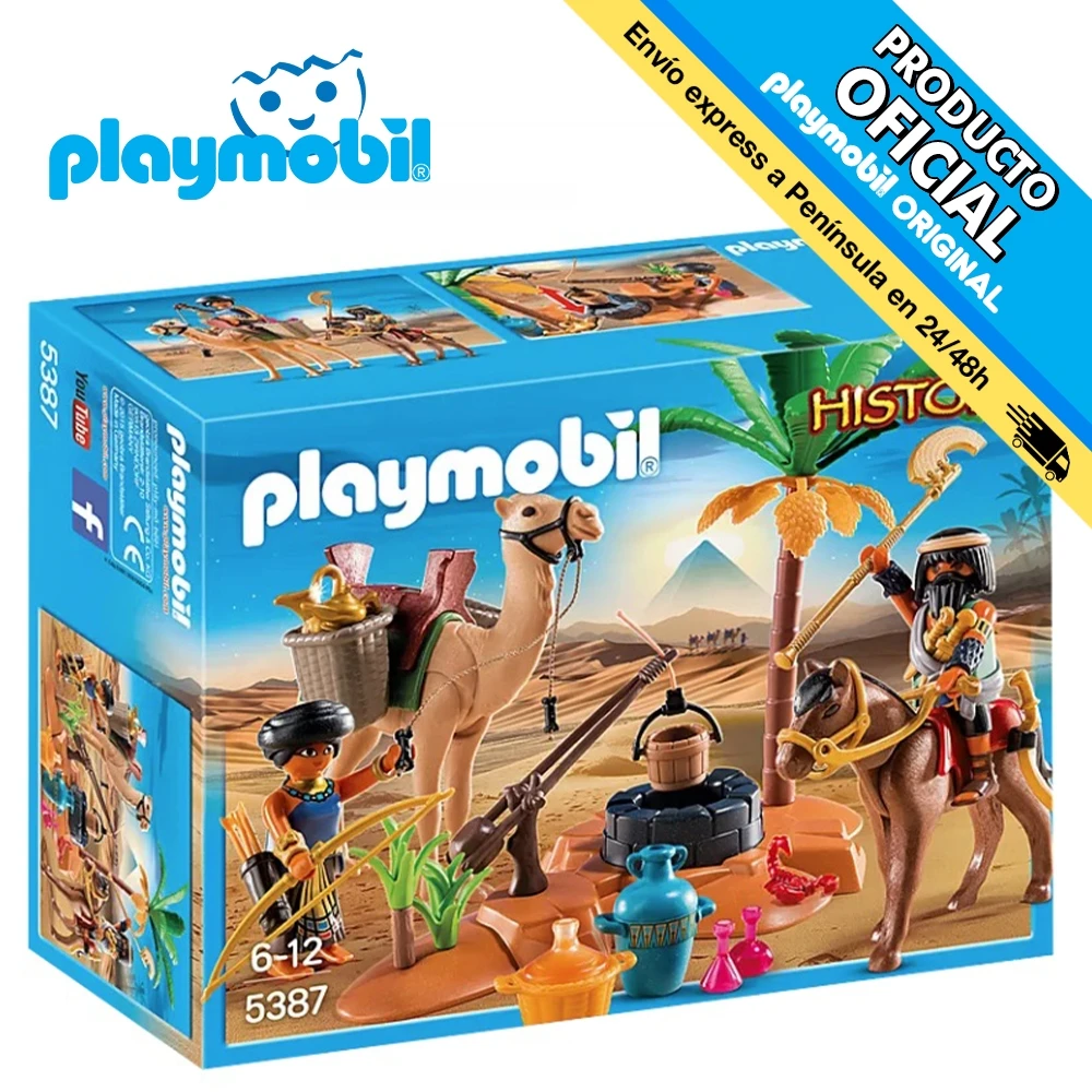 Playmobil Egyptian camp, original 5387, clicks, gift, boy, girl, toy, Romans, history, shop, with box, official, new, man, woman