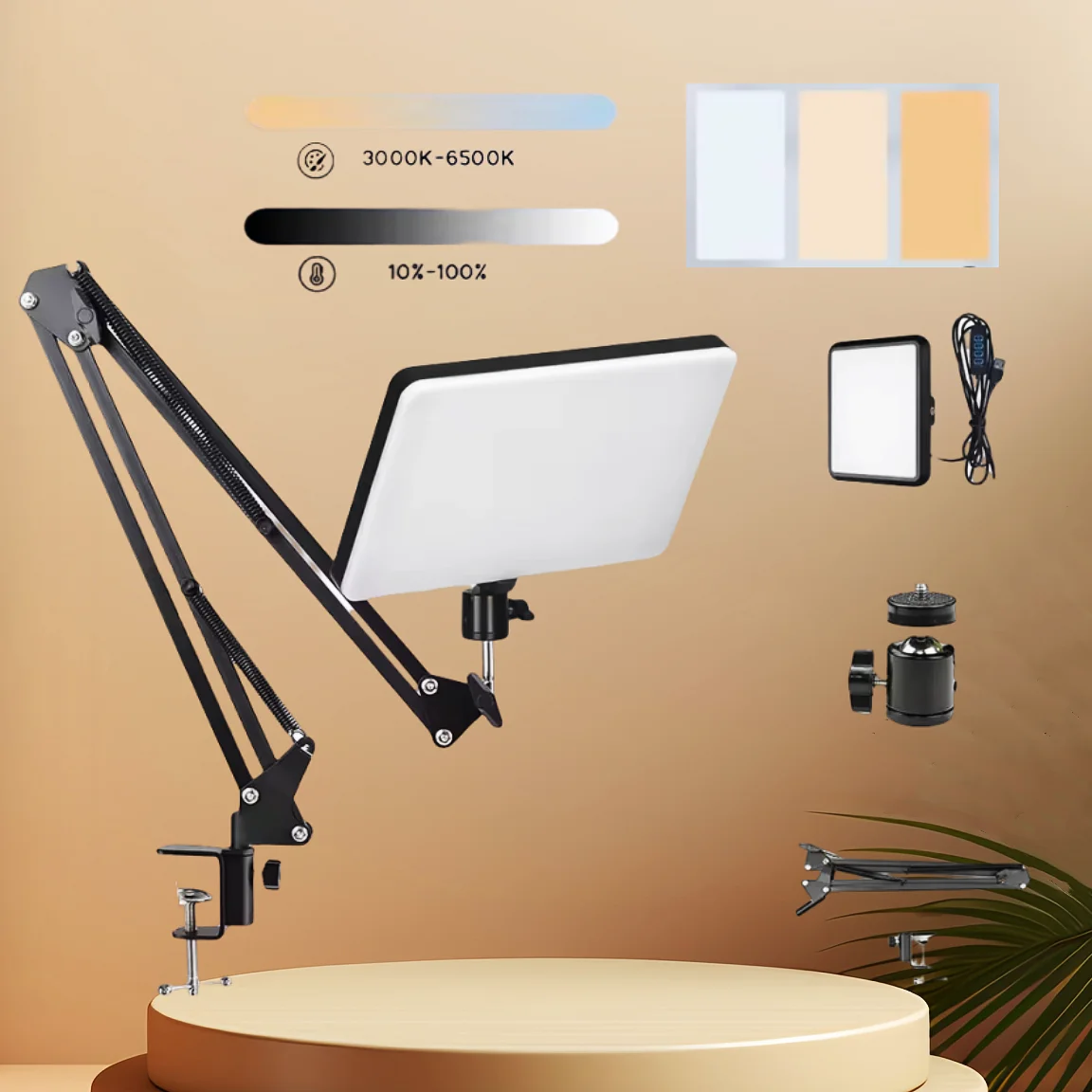 2025 светодиодные фонари для селфи для фотосъемки, освещение для конференций, лампа для фотостудии с ножничной подставкой для Youtube Zoom, прямая трансляция