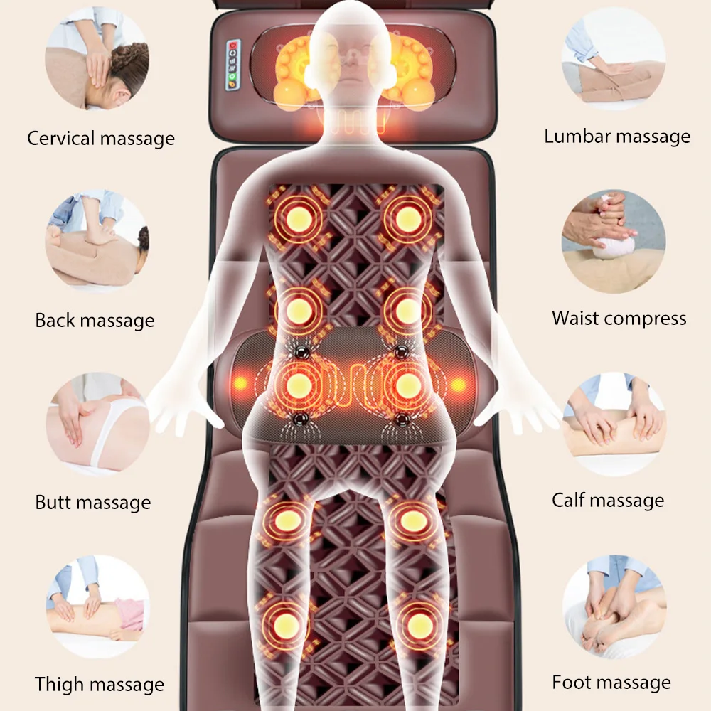 Multifunktionale Lenden Traktion Massage Matratze Kissen Ganzkörper Elektrische Schulter Hals Taille Zurück Vibrationen Massage Kissen – Detail 11