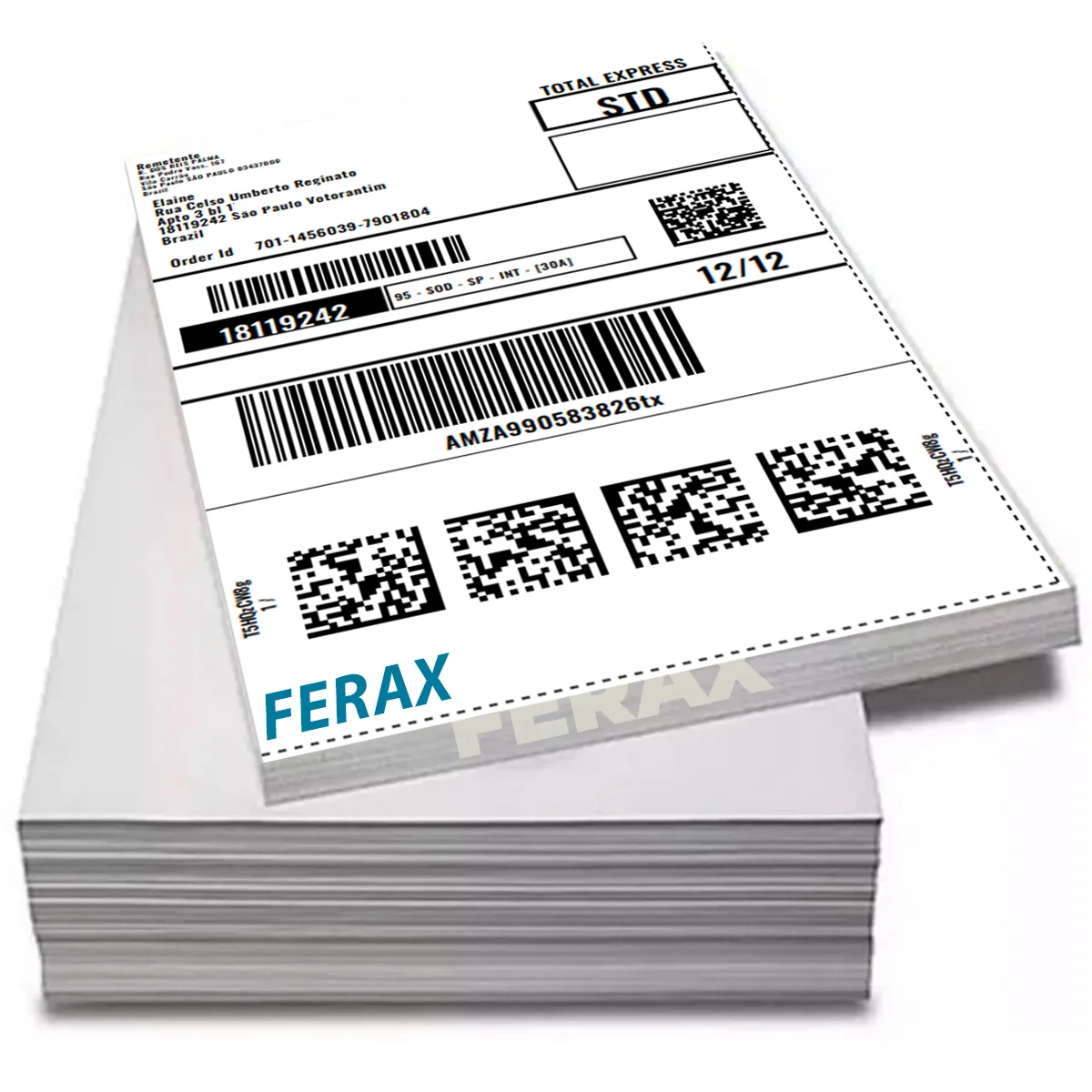 10x15 Ferax Thermal Labels-White Resm Format, Compatible with Zebra, Argox, Elgin