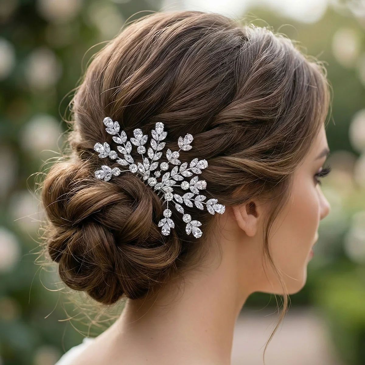 

Серебряная расческа для волос с цирконием, новинка, Классический Цветочный тип, свадебная расческа, свадебные головные уборы, ювелирные изделия, подарки подружкам невесты