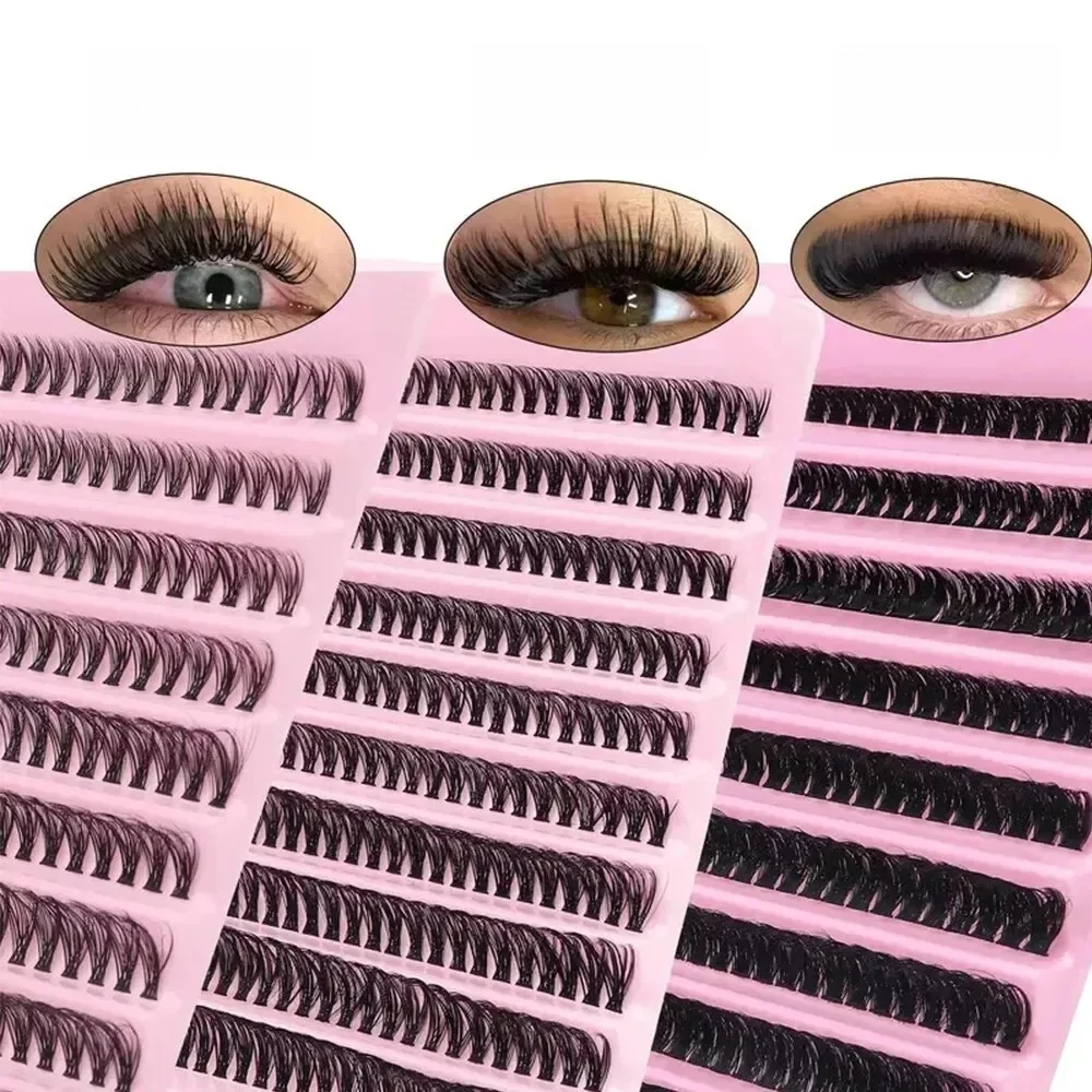 3D efekt z norek segmentowane sztuczne rzęsy mieszana długość 8-16mm zestaw sztucznych rzęs wielokrotnego użytku miękkie puszyste niewidoczne rzęsy damskie — zdjęcie 2