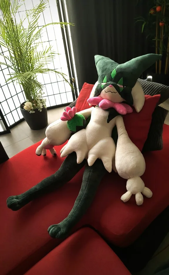 

Giant Pokemon Kawaii Meowscarada Plush Toy Fluffy Soft Stuffed Animals Doll Throw Pillow Room Decorate Children'S Christmas Gift