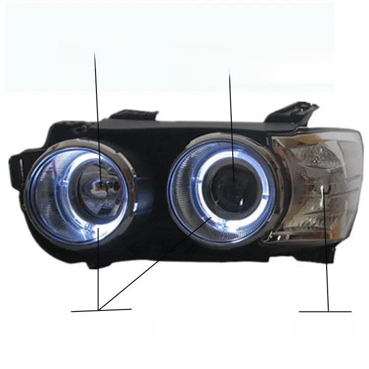 Oczy anioła LED + halo włącznik światła + halo światła drogowe + bi-reflektor ksenonowy obiektyw, reflektor montażu dla Chevrolet aveo sonic 2011-14 — zdjęcie 2