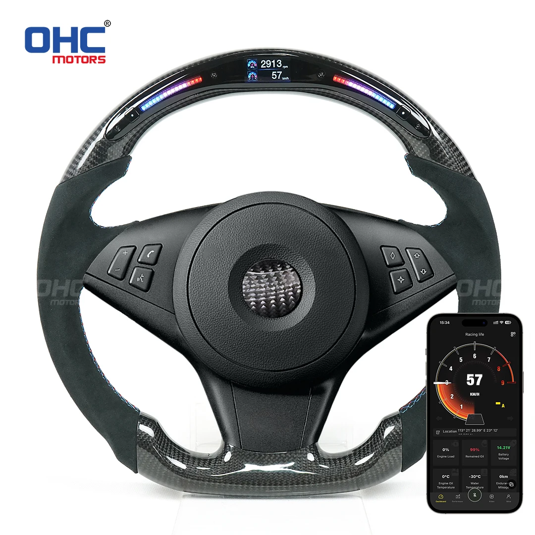 

OHC Galaxy Pro LED Steering Wheel leather Flat Sport Alcantara For BMW E60 F20 F22 F23 F45 M Sports F30 F31 4 F32 F33 M2 F80