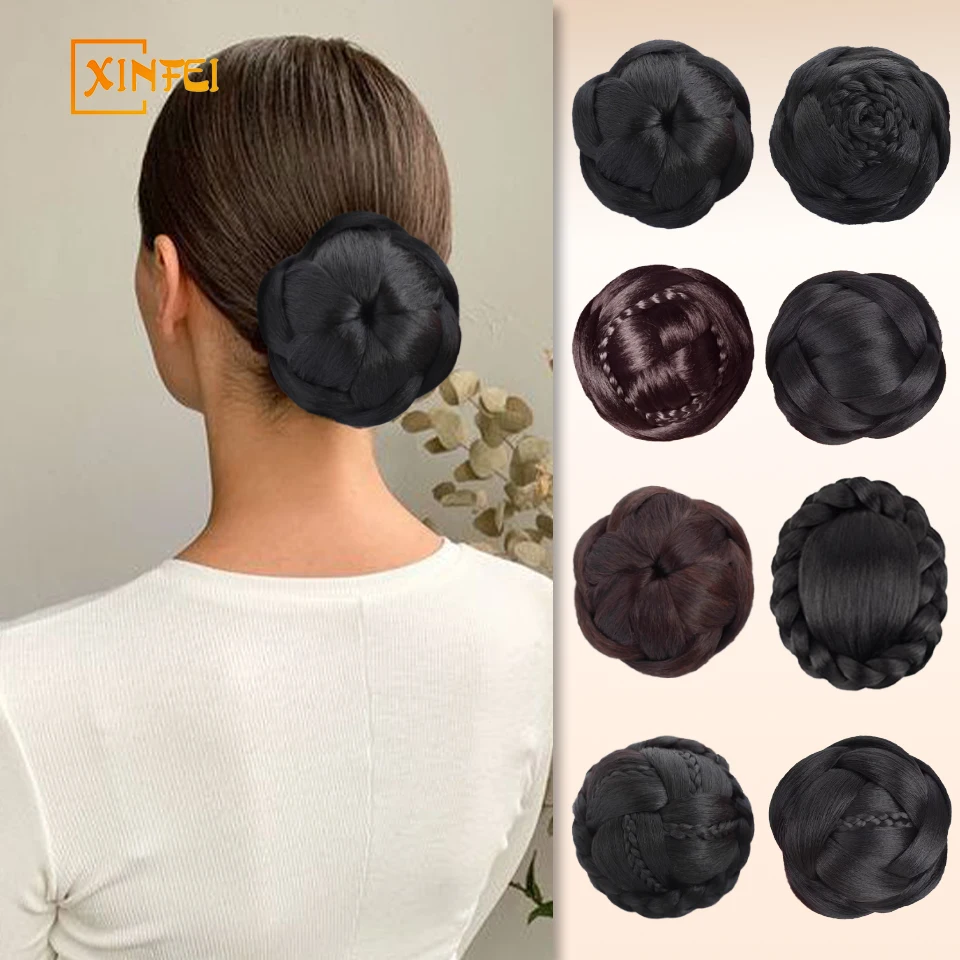 

XINFEI Synthetic Chignon Wig Female temperament Princess Head Clamping Clip Ancient Style Wig Headband Decoration Wig Hair Ring
