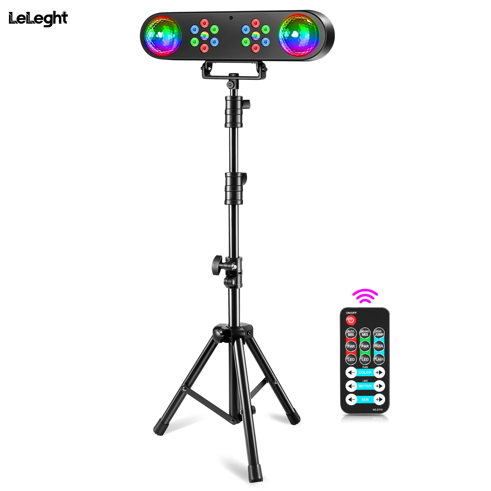 LeLeght Mini Bracket Effect Lights Mobile Stage Lighting System Sound Control Remote Control for Shows Concerts Parties Bars