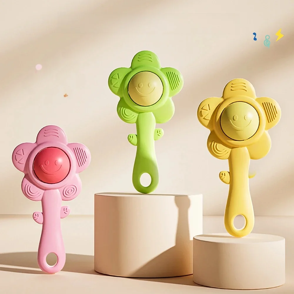 3-in-1-Baby-Beißrassel mit kaubarem Greifer und Shaker, sensorisches Spielzeug zur Steigerung des Sehens/Hörens, Unisex-Geschenk für Geburtstage/Feiertage