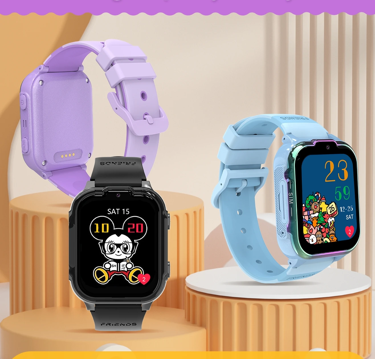 

4G Детские Смарт-часы для детей Часы с SIM-картой Телефонный звонок GPS-позиционирование Одна клавиша SOS Вызов Видеозвонок Большая батарея DH20