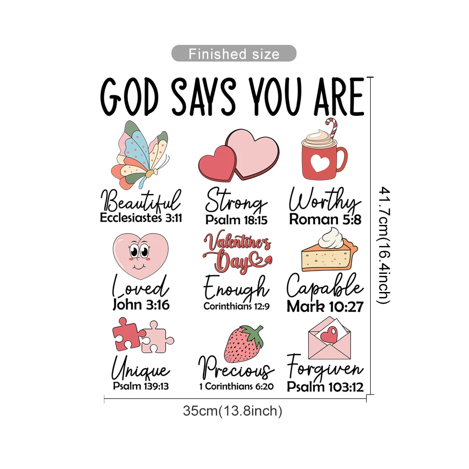 God Says You Are Jesus Christian Valentine bible verse Wall Stickers Art Home Decorations Wall Decals for Party Wedding Display