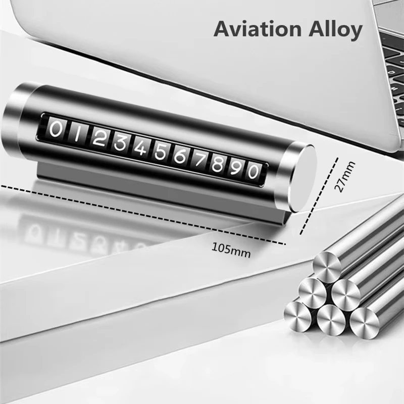 Car Temporary Parking Number Plate Black Aluminium Alloy Material Roller Adjustable Car Parking Plate Car Supplies image 3