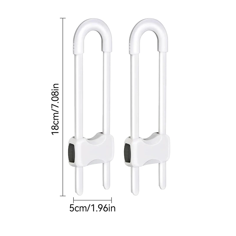 Sliding Cabinet Locks for Babies, Baby Proofing Adjustable U-Shaped Baby Safety Latches for Handles Knobs Drawers, Fridge, Close