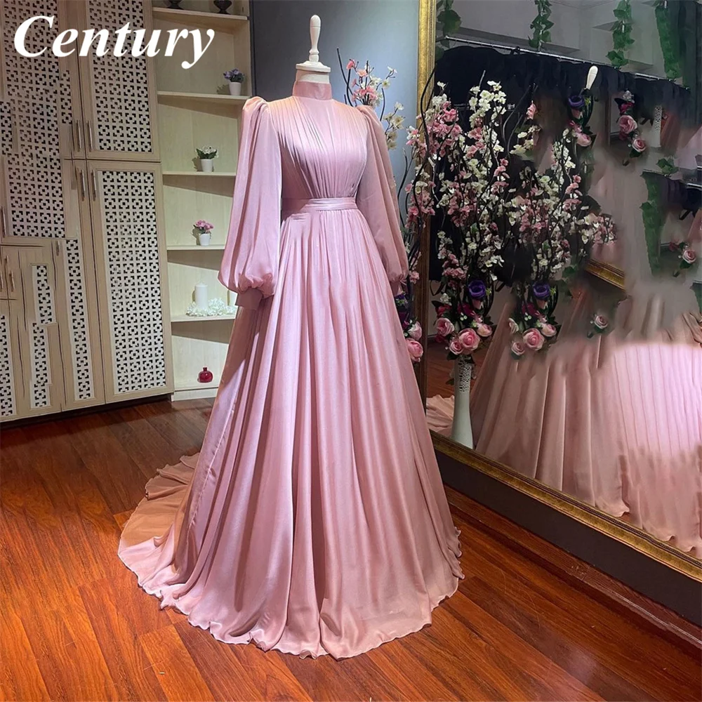High Wais Customized Muslim Gril Evening Dress Style Long Lantern Sleeves Abaya Moroccan Vestidos Robe de soirรฉe kaftan moroccan